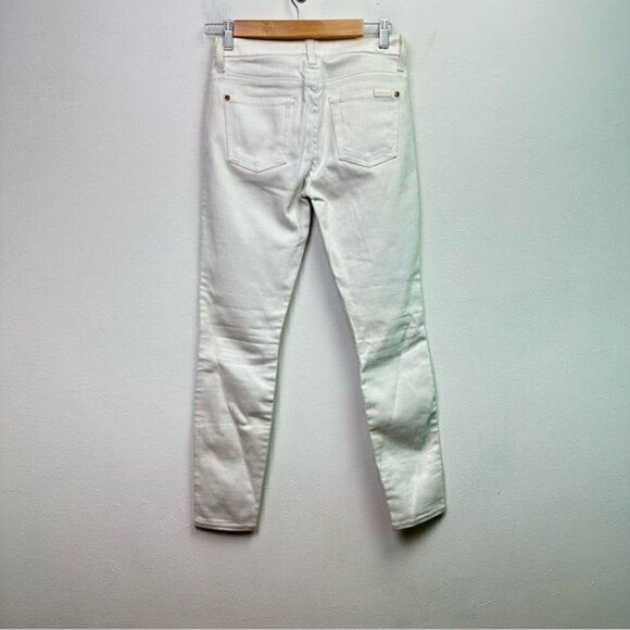 7 For all Mankind Malhia Kent Skinny Jeans Front Metallic Geometric Print Size 2 - Picture 7 of 9